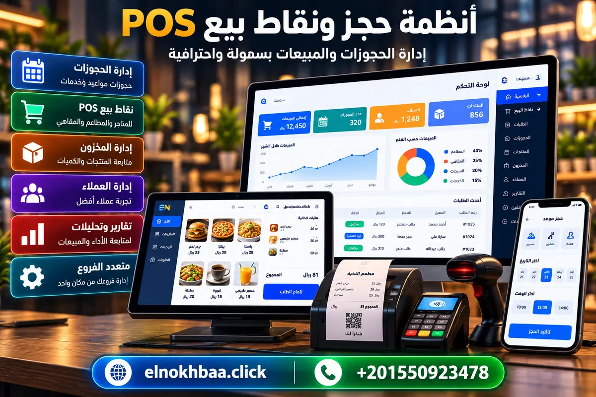 أنظمة حجز ونقاط بيع POS — النخبة للبرمجيات