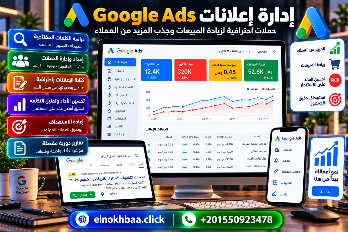 إدارة إعلانات جوجل Google Ads — النخبة للبرمجيات