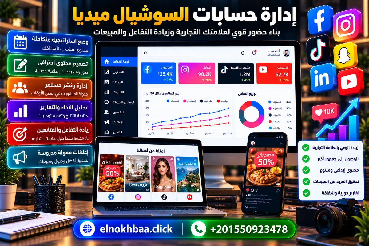 إدارة حسابات السوشيال ميديا — النخبة للبرمجيات