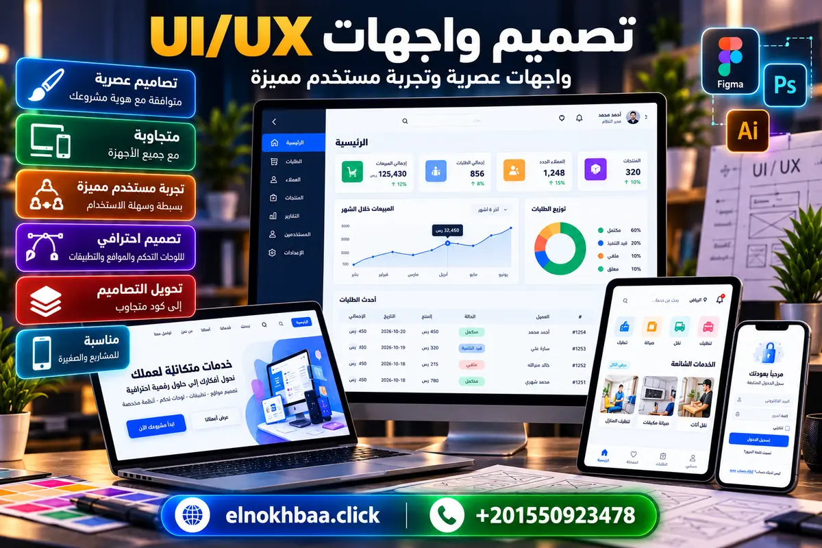 تصميم واجهات UI/UX — النخبة للبرمجيات